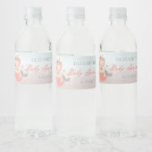 Coral Sweet Little Mermaid Sea Girl Baby Sprinkle Wasserflaschenetikett (Flaschen)