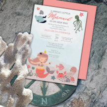 Coral Sweet Little Mermaid Sea Girl Babydusche in