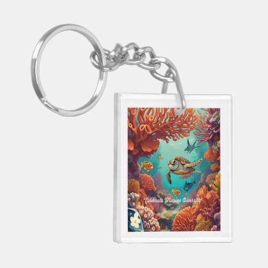 "Coral Symphony" Schlüsselanhänger (Vorderseite links)
