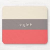 Coral Taupe Beige Farbblockmuster mit Namen