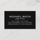 Coral Techno Dots Elegantes modernes Schwarz Visitenkarte (Rückseite)