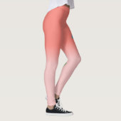 Coral Tee Rose Gradient mit blauer Blume Leggings (Rechts)