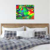 Coral Tides Abstrakt Canvas Print Leinwanddruck (Insitu (Schlafzimmer))