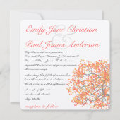 Coral Tree Gray Trunk RaspberryWedding Invites Einladung (Vorderseite)