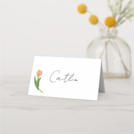 Coral Tulip Place Cards Platzkarte