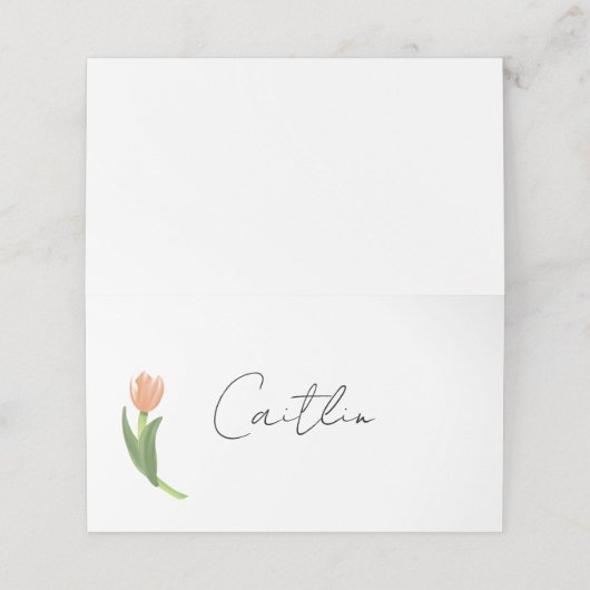 Coral Tulip Platzkarten (Außenseite Aufgefaltet)