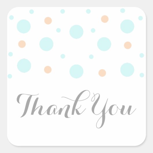 Coral Turquoise Confetti Danke Stickers (Vorderseite)