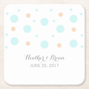 Coral Turquoise Confetti Paper Untersetzer