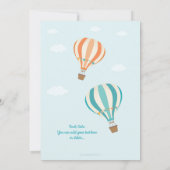 Coral Turquoise Heißluftballon Einladung (Rückseite)