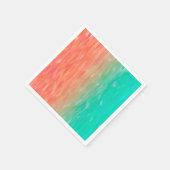 Coral & Turquoise Ombre Wasserfarbe Aquamarin Oran Serviette (Ecke)
