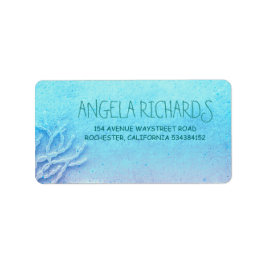 Coral Turquoise Wedding Adressaufkleber