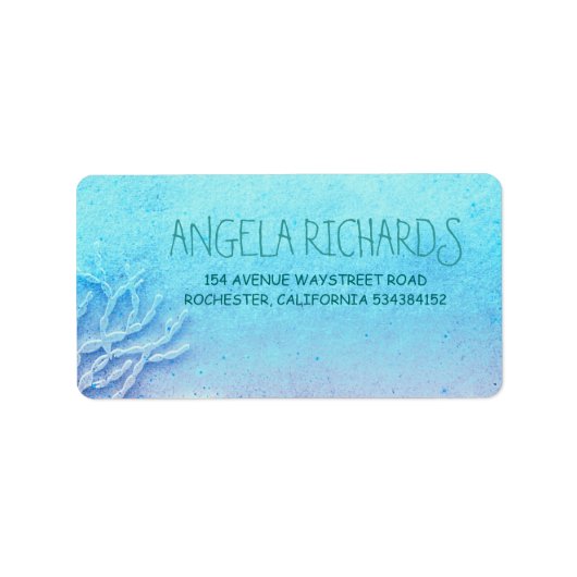 Coral Turquoise Wedding Adressaufkleber (Vorne)