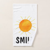 Coral Turquoise White Sunshine Typografy Badhandtuch Set (Handtuch)