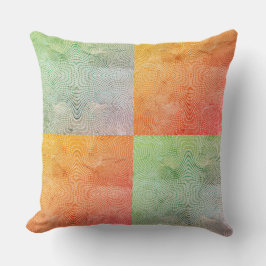 Coral Twirl Grunge Patina Kissen