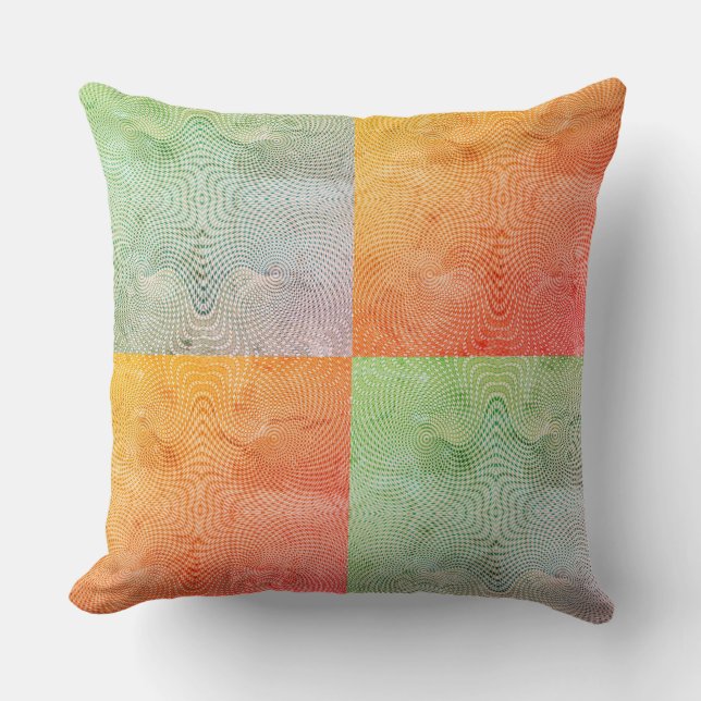 Coral Twirl Grunge Patina Kissen (Vorderseite)