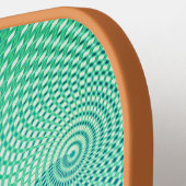 Coral Twirl Pattern in Orange & Green Pickleball Schläger (Linke Seite)
