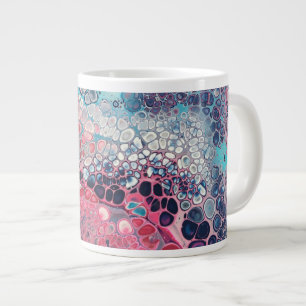 Coral und Aqua Acrylic Pour farbenfroh Abstrakt Jumbo-Tasse