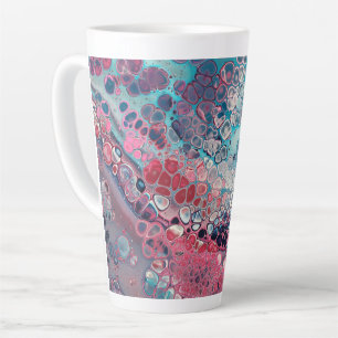 Coral und Aqua Acrylic Pour farbenfroh Abstrakt Milchtasse