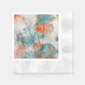 Coral und Aquamarin Brushstroke Napkins Serviette (Vorderseite)
