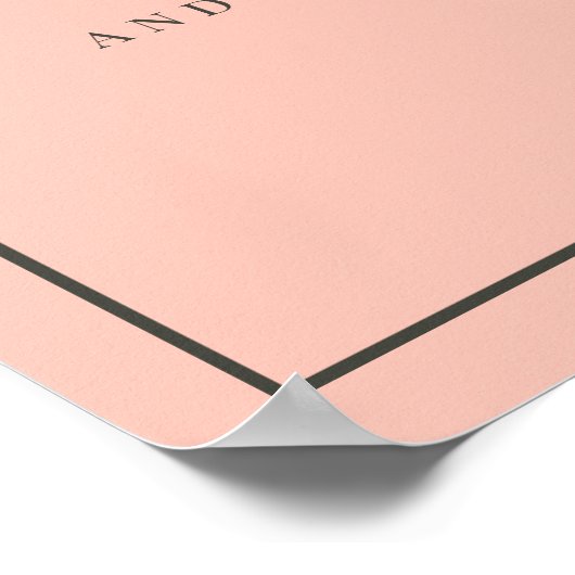 Coral und Cream Wedding Gästebuch-Zeichen Poster (Ecke)