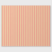 Coral und gelbe Streifen Geschenkpapier (Flach)