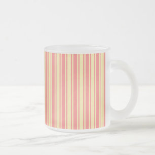 Coral und gelbe Streifen Mattglastasse