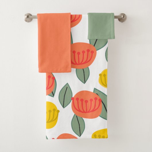 Coral und Gold Blume Badetuch Set (Insitu)