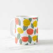 Coral und Gold Blume Kaffee Tasse (Vorderseite Links)