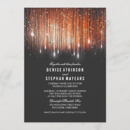 Coral und Gold Wedding String Lights laden ein Einladung