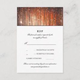 Coral und Gold Wedding String Lights UAWG RSVP Karte