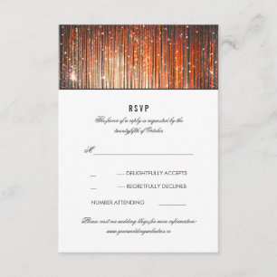 Coral und Gold Wedding String Lights UAWG RSVP Karte