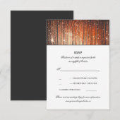 Coral und Gold Wedding String Lights UAWG RSVP Karte (Vorne/Hinten)