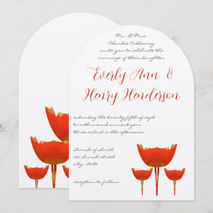 Coral- und Graue Mohn-Schmetterling-Hochzeitseinla Einladung