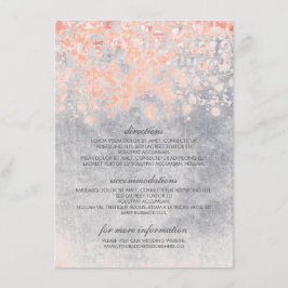 Coral und Gray Confetti Hochzeitsinformationen Begleitkarte