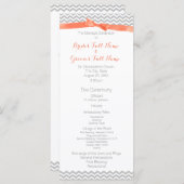 Coral und Grey Zigzag Muster Hochzeitsprogramm Programm (Vorne/Hinten)