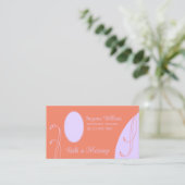 Coral und Lavender Verziert mit Portrait Foto Visitenkarte (Stehend Vorderseite)