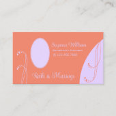 Coral und Lavender Verziert mit Portrait Foto Visitenkarte (Vorderseite)
