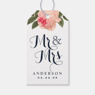 Coral und Navy Blue Gastgeschenk Hochzeit Geschenk Geschenkanhänger