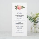 Coral und Navy Blue Wedding Menu Menükarte (Stehend Vorderseite)
