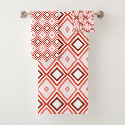 Coral und Orange Modernes Badetuch Set (Insitu)