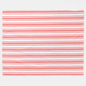 Coral und weiße Streifen aus Süßigkeiten Fleecedecke (Vorderseite (Horizontal))