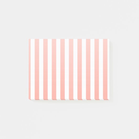 Coral und weiße Streifen aus Süßigkeiten Post-it Klebezettel (Vorderseite)