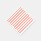 Coral und weiße Streifen aus Süßigkeiten Serviette (Ecke)