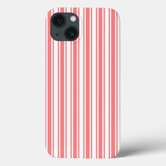 Coral und White Candy Streifen Case-Mate iPhone ca Hülle (Rückseite)