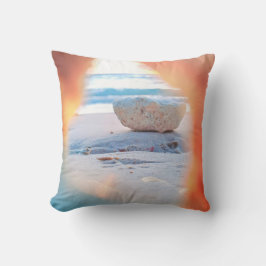 Coral View Beach Vibes Throw Kissen
