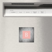 Coral Vintag Damask Monogram Magnet (In Situ (Geschirrspüler))