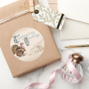 Coral Vintag PostCard Erntedank Türkei Aufkleber