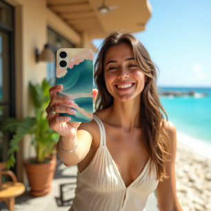 Coral Wappen Fluid Abstrakt Coastal iPhone 16 Hülle