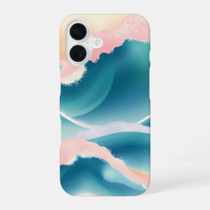 Coral Wappen Fluid Abstrakt Coastal iPhone 16 Hülle