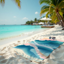 Coral Wappen Fluid Abstrakt Coastal Strandtuch